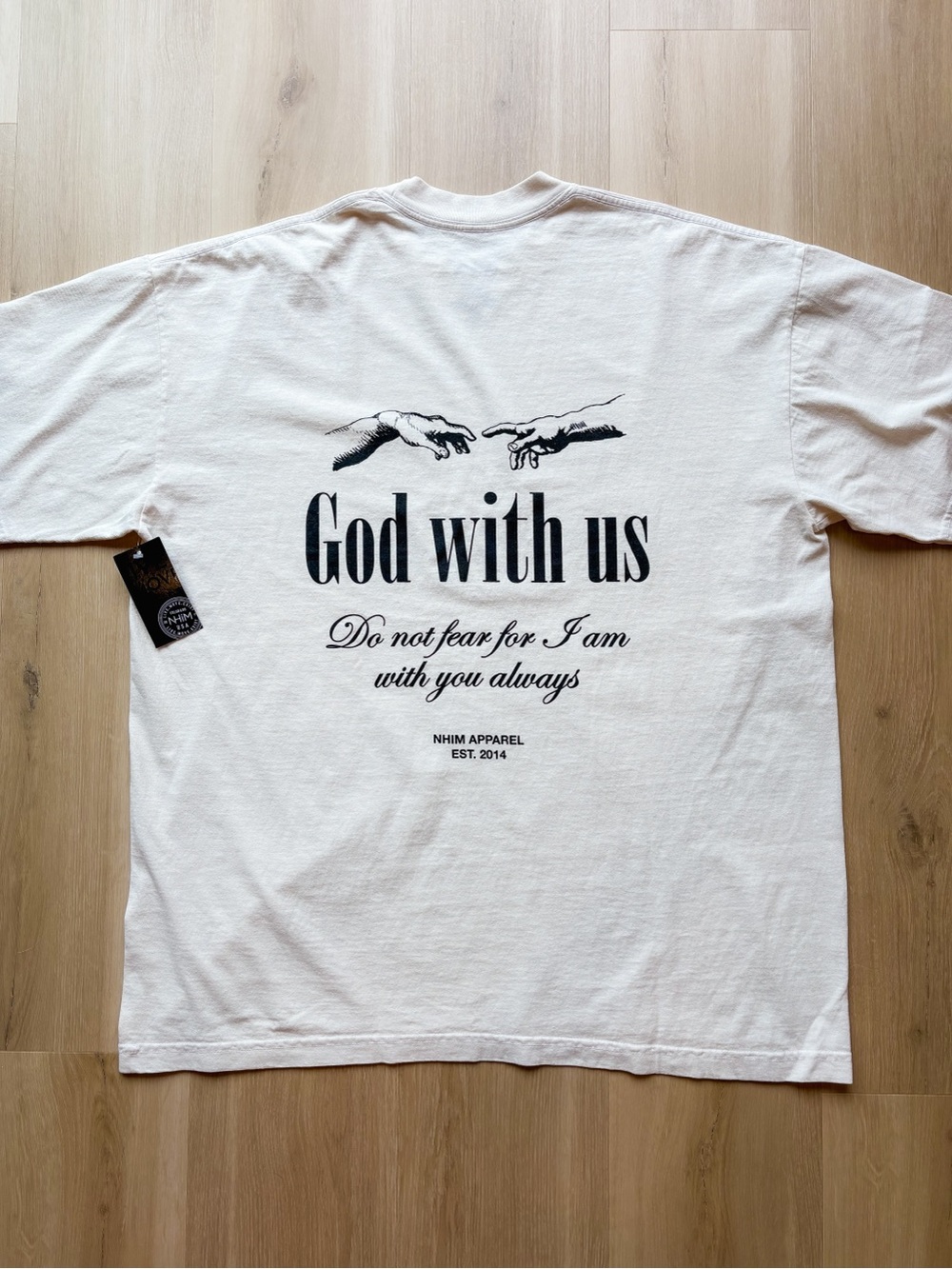 Cream "God With Us" Short Sleeve Graphic Tee